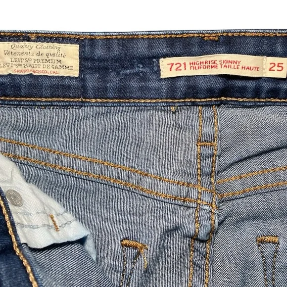 ‼️NOW SOLD ‼️ Levi's RED TAG 721 Highrise Skinny Dark Blue Jeans - Picture 10 of 12